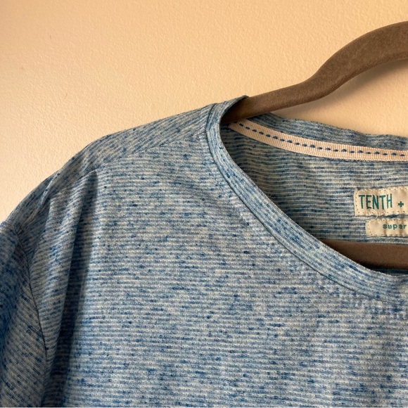 Tenth + Ocean Blue Heathered Short Sleeve T-Shirt Men’s Size Large Pocket Tee - Picture 10 of 11